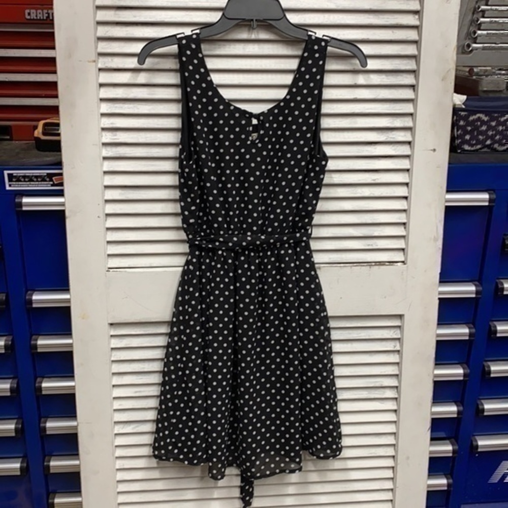 YA Black White Polka Dot Dress size Small